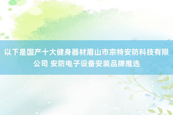 以下是国产十大健身器材眉山市宗特安防科技有限公司 安防电子设备安装品牌推选
